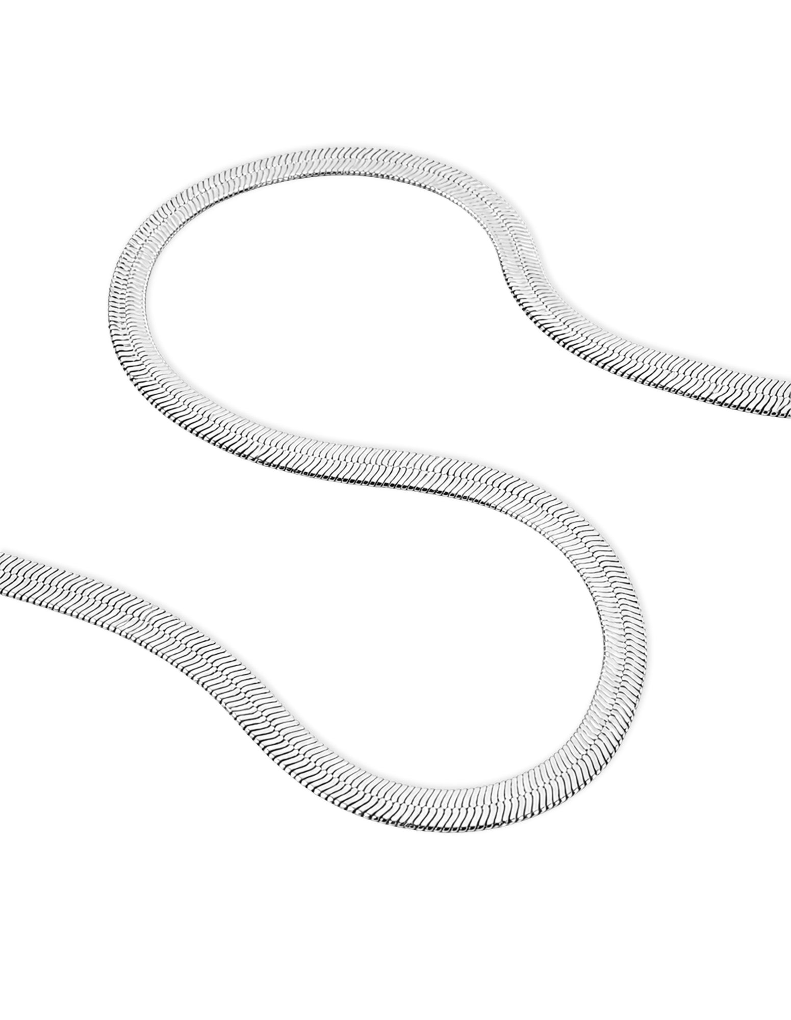 5mm Snake Chain Necklace - Silver Plated