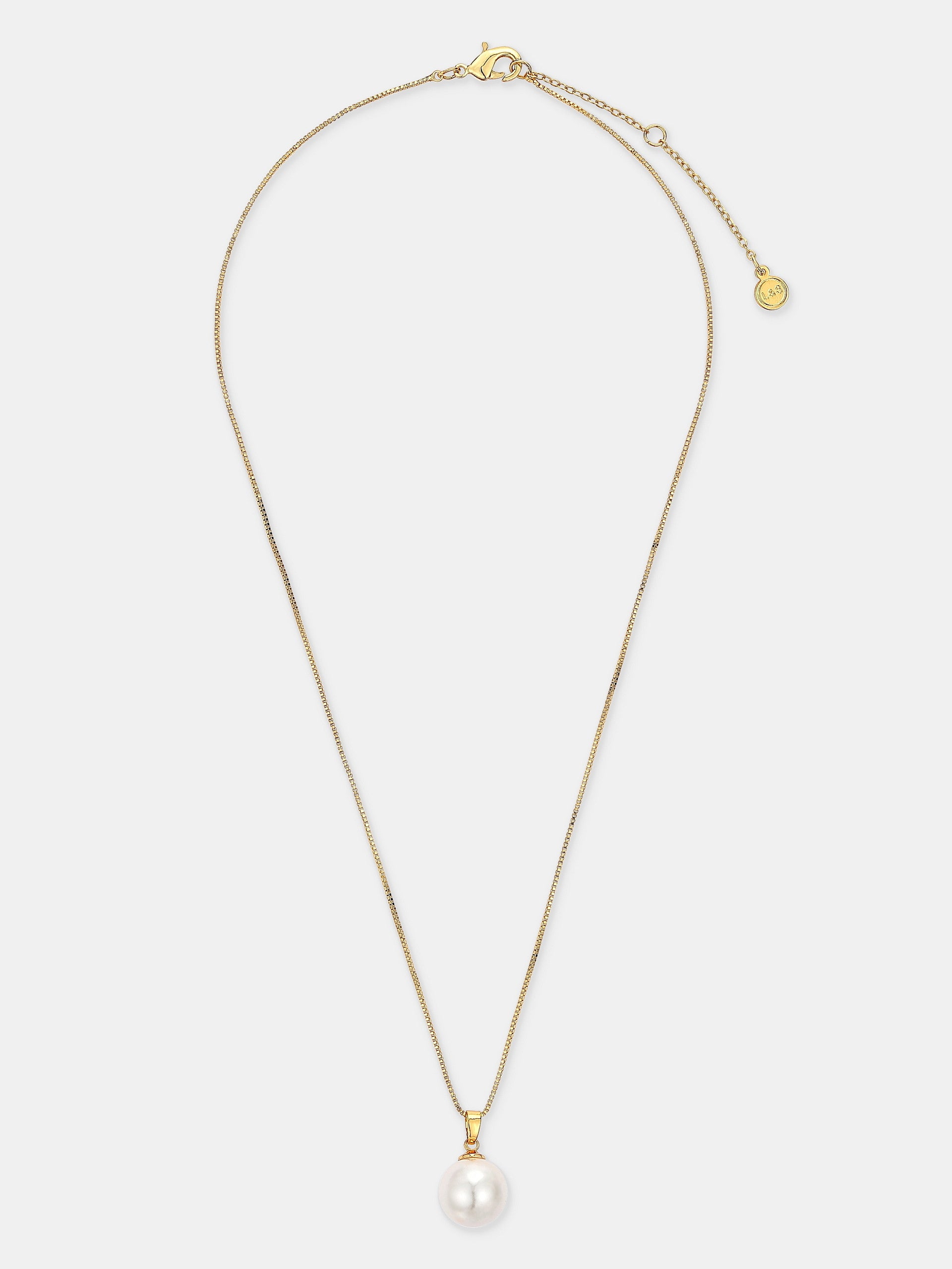 Classic Glass Pearl Necklace - 18K Gold Plated