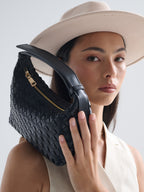 Cleo Woven Handbag - Black
