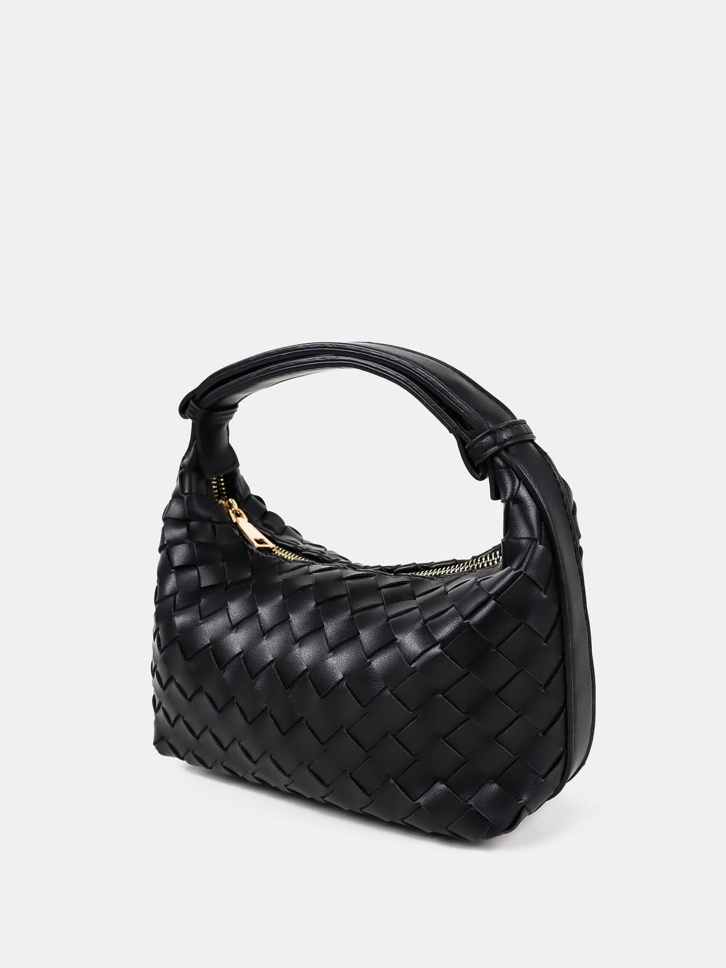 Cleo Woven Handbag - Black