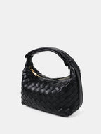 Cleo Woven Handbag - Black