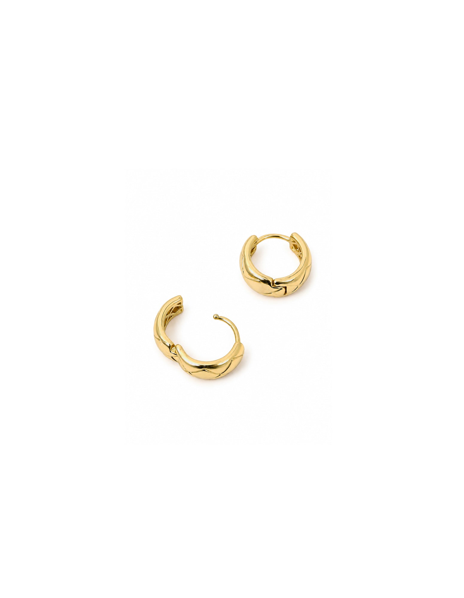 Crush Quilted 18K Gold Plated Earrings in Small