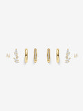 Crystal Everyday Gold Stacker Earring Set