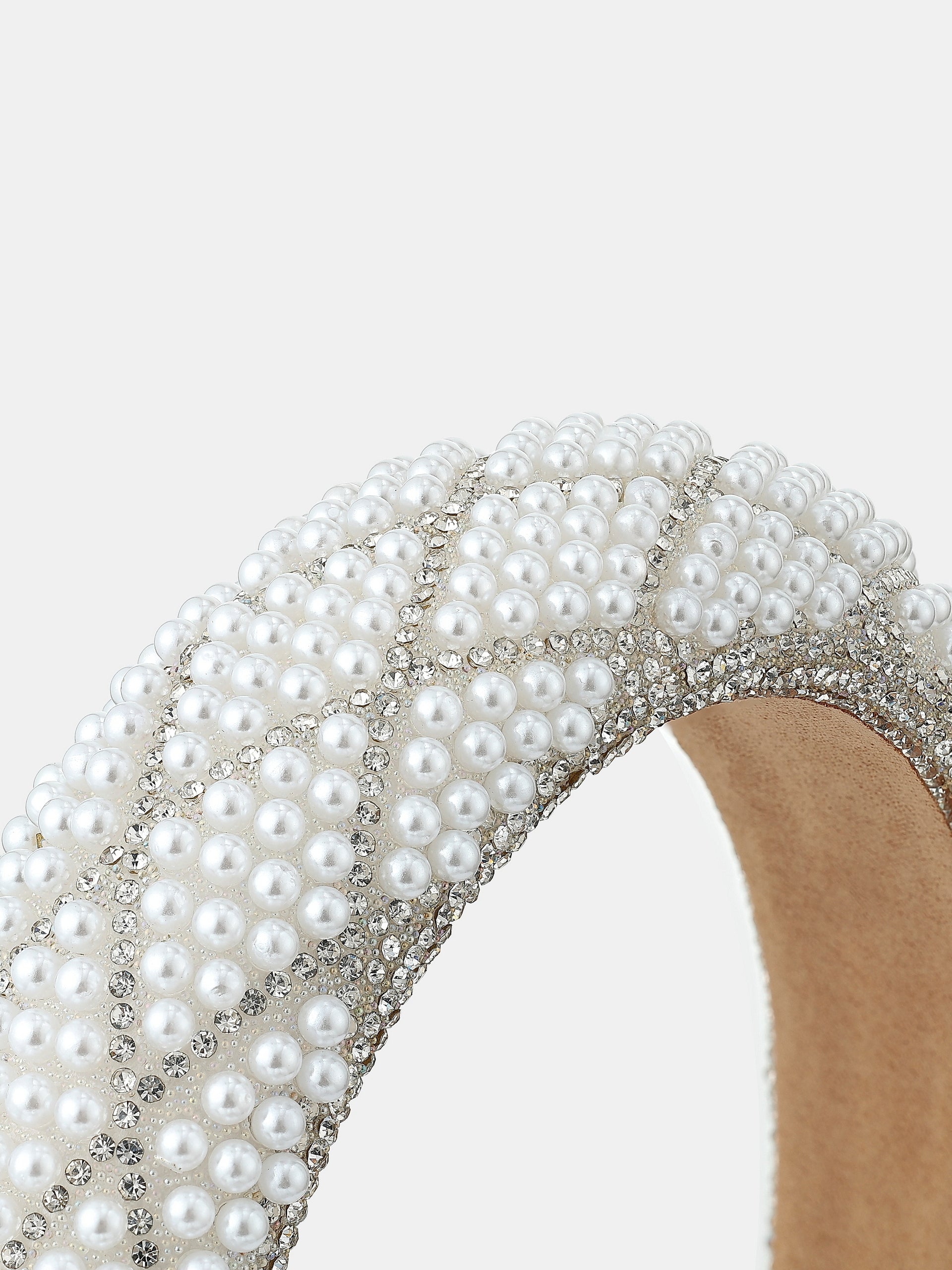 Diamond Pearl Beads Statement Headband
