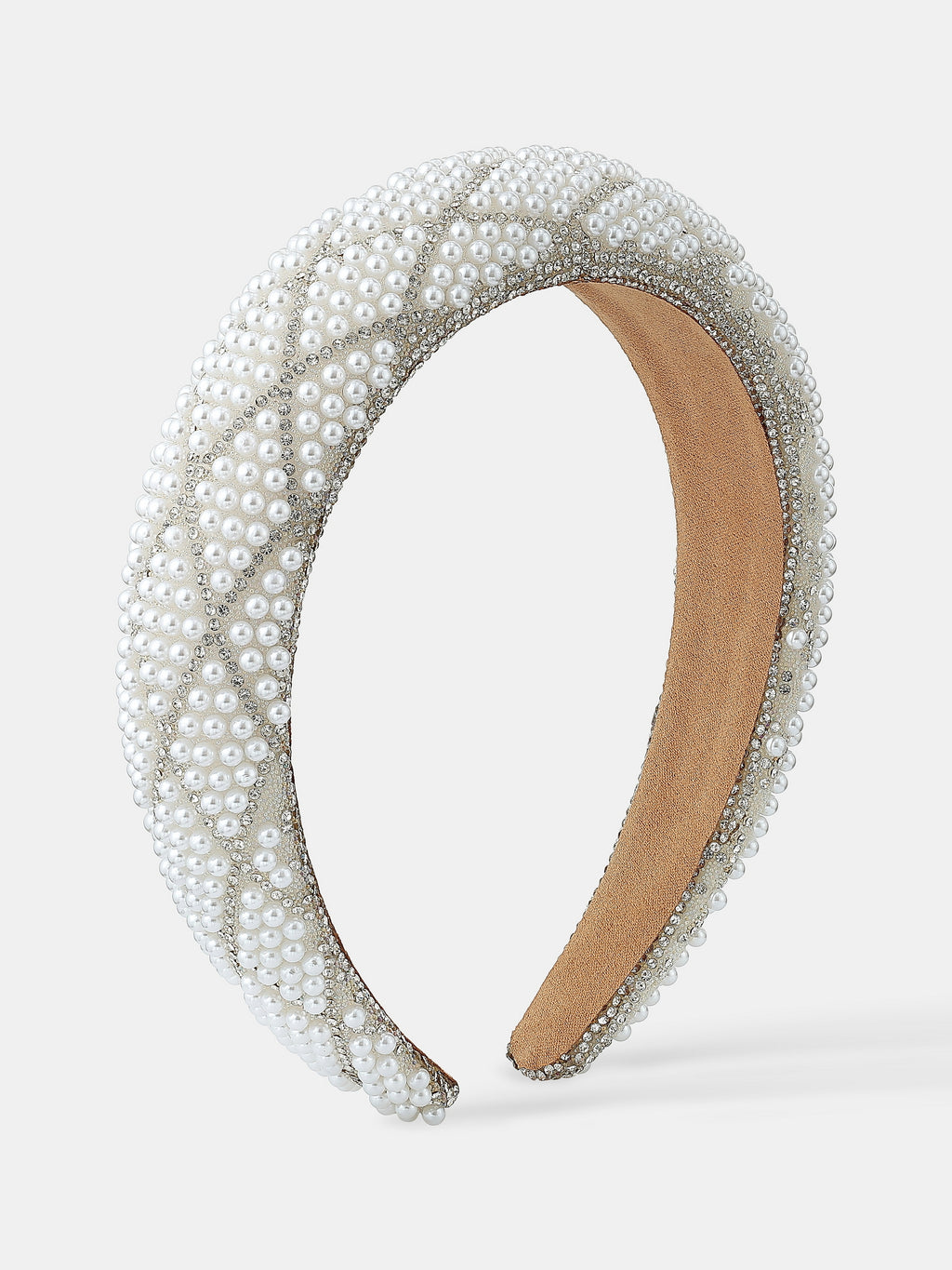 Diamond Pearl Beads Statement Headband