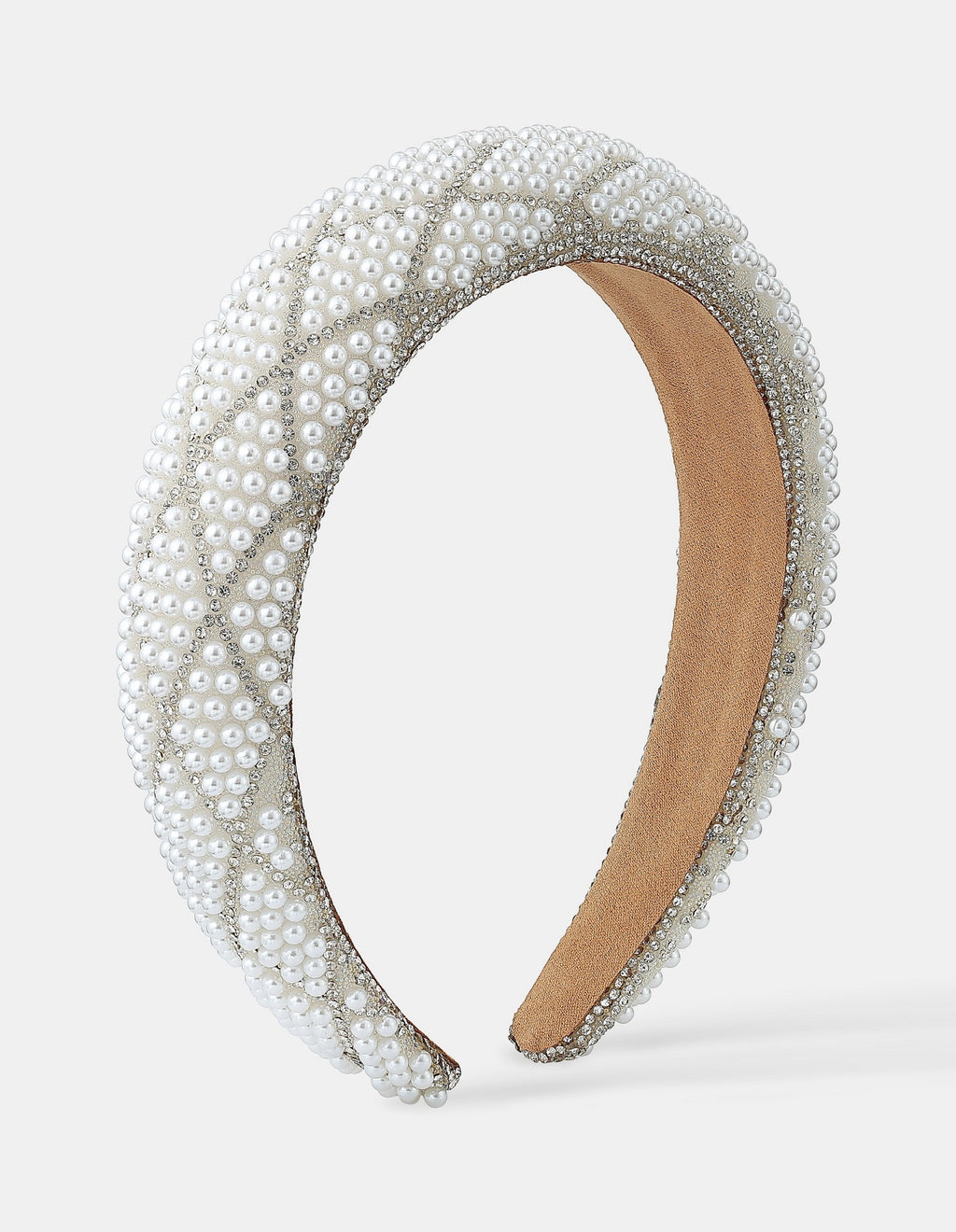 Diamond Pearl Beads Statement Headband