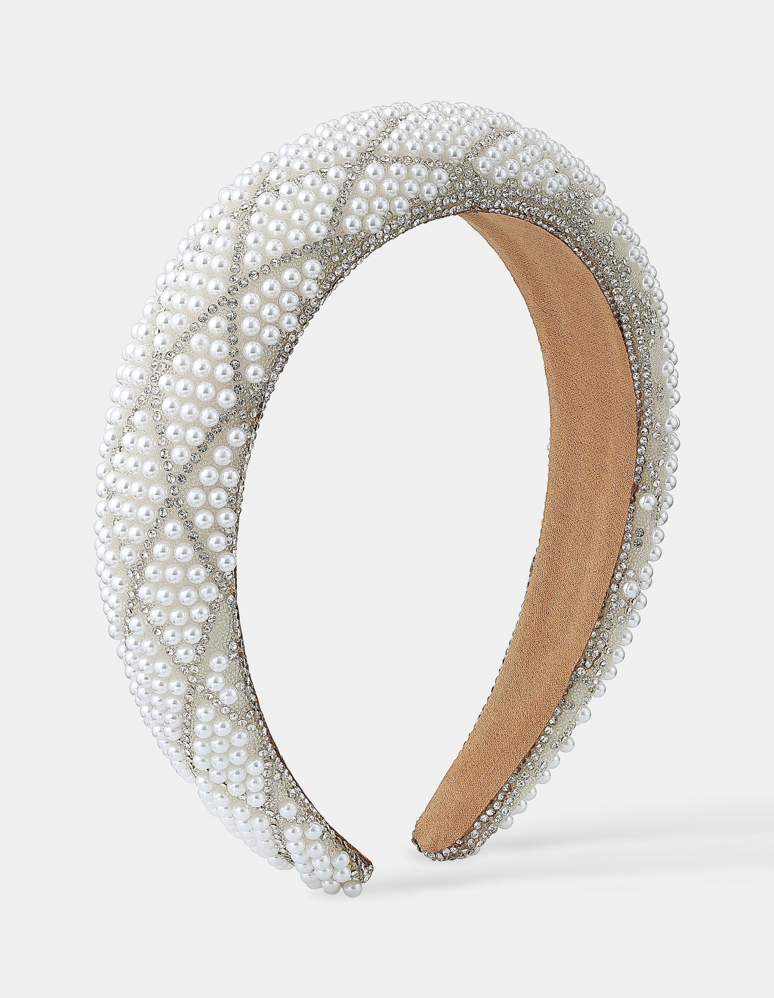Diamond Pearl Beads Statement Headband