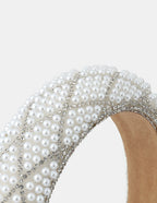 Diamond Pearl Beads Statement Headband