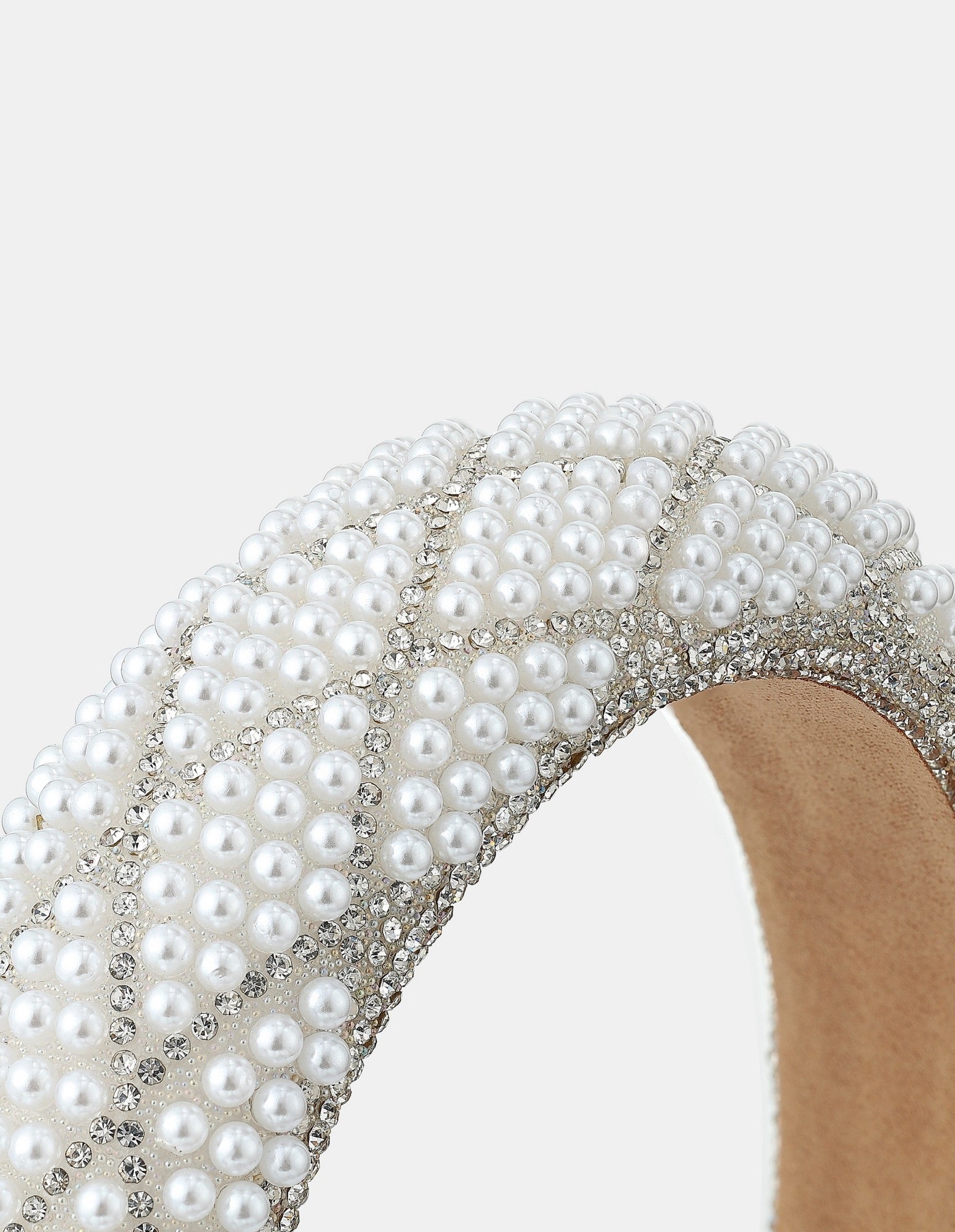 Diamond Pearl Beads Statement Headband