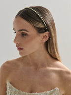 Elaine Stud Skinny Headband in Black