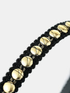 Elaine Stud Skinny Headband in Black