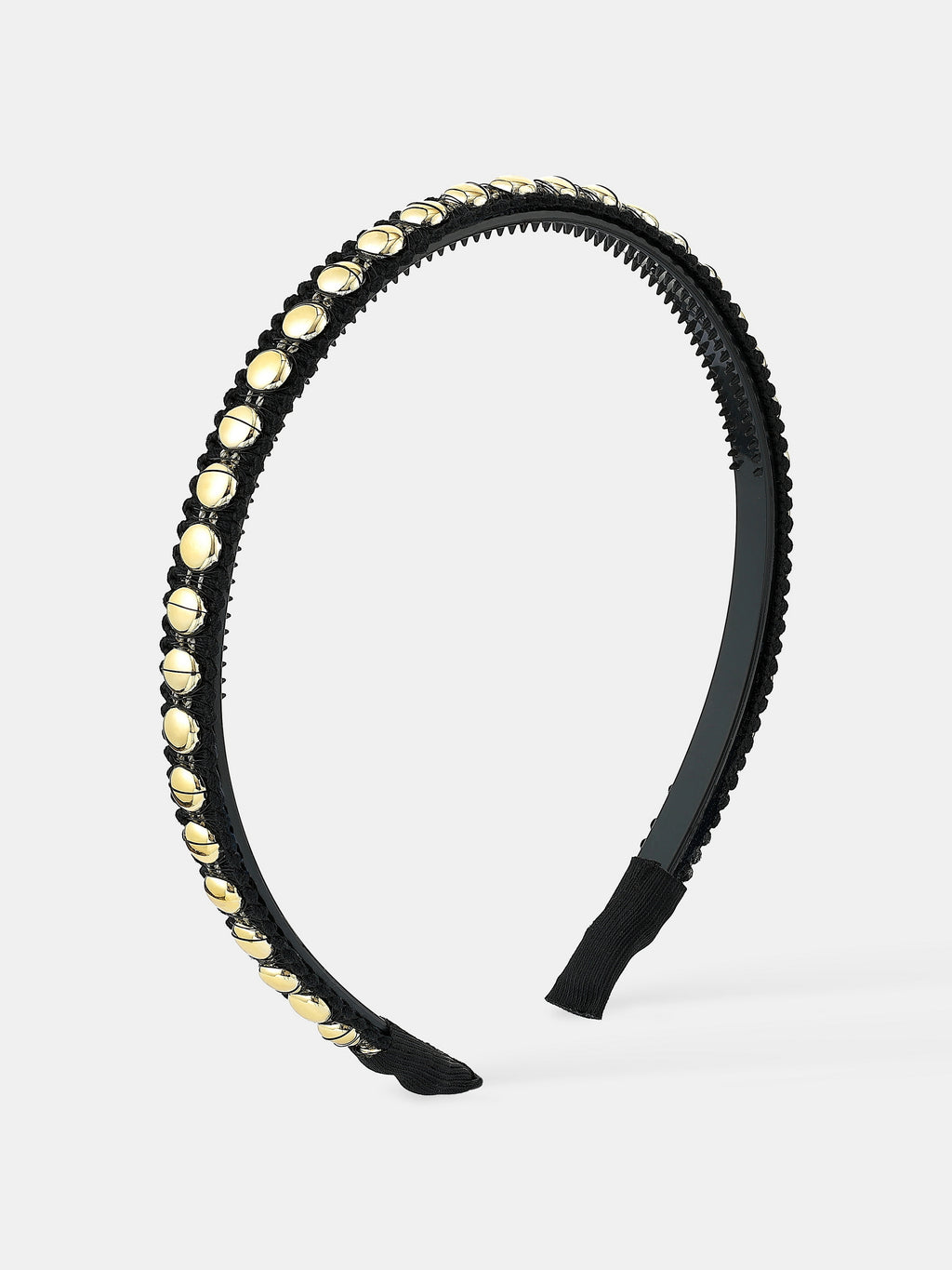 Elaine Stud Skinny Headband in Black