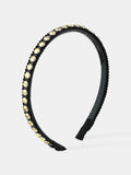 Elaine Stud Skinny Headband in Black