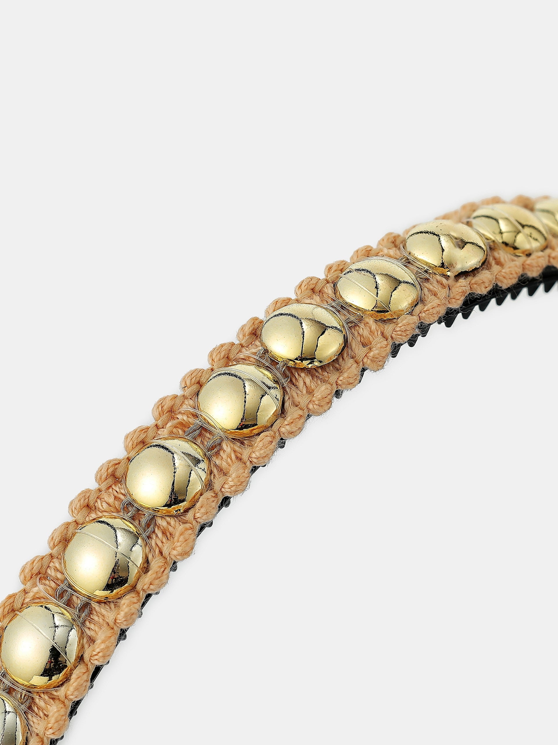 Elaine Stud Skinny Headband in Champagne
