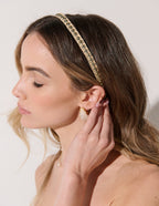 Elaine Stud Skinny Headband in Champagne