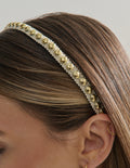 Elaine Stud Skinny Headband in White