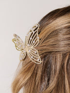 Faux Pearl Butterfly Hair Claw Clip