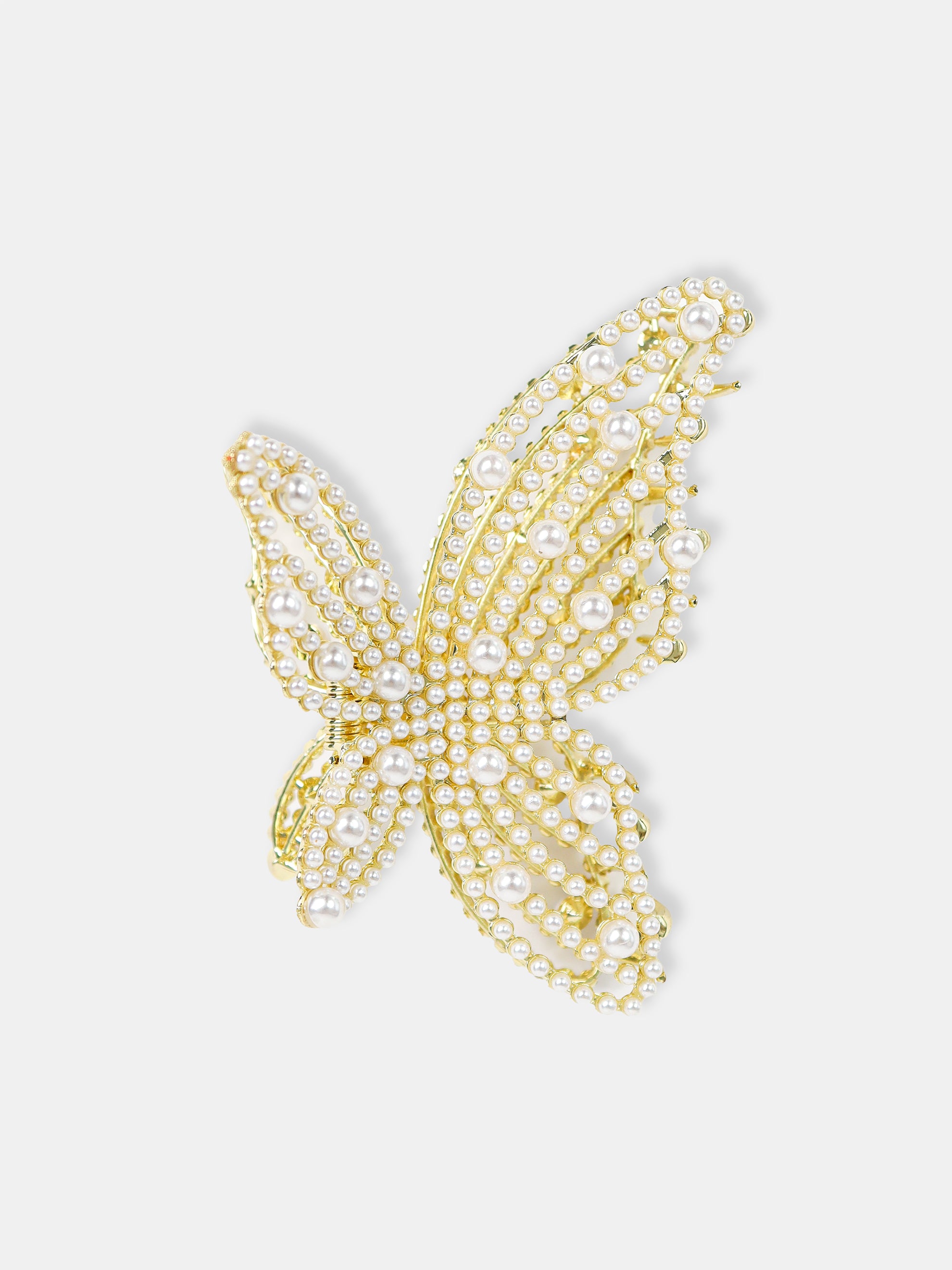 Faux Pearl Butterfly Hair Claw Clip