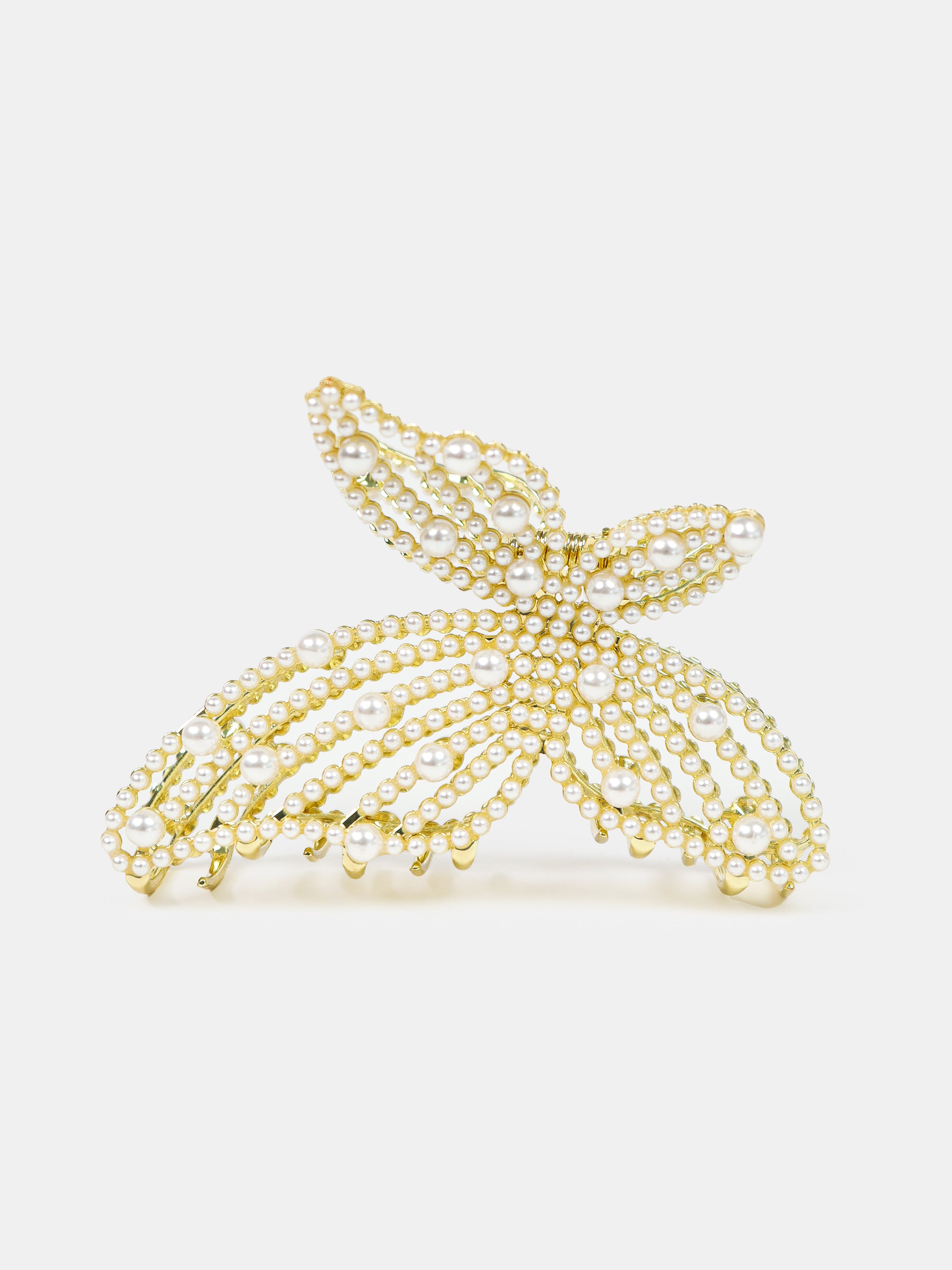 Faux Pearl Butterfly Hair Claw Clip