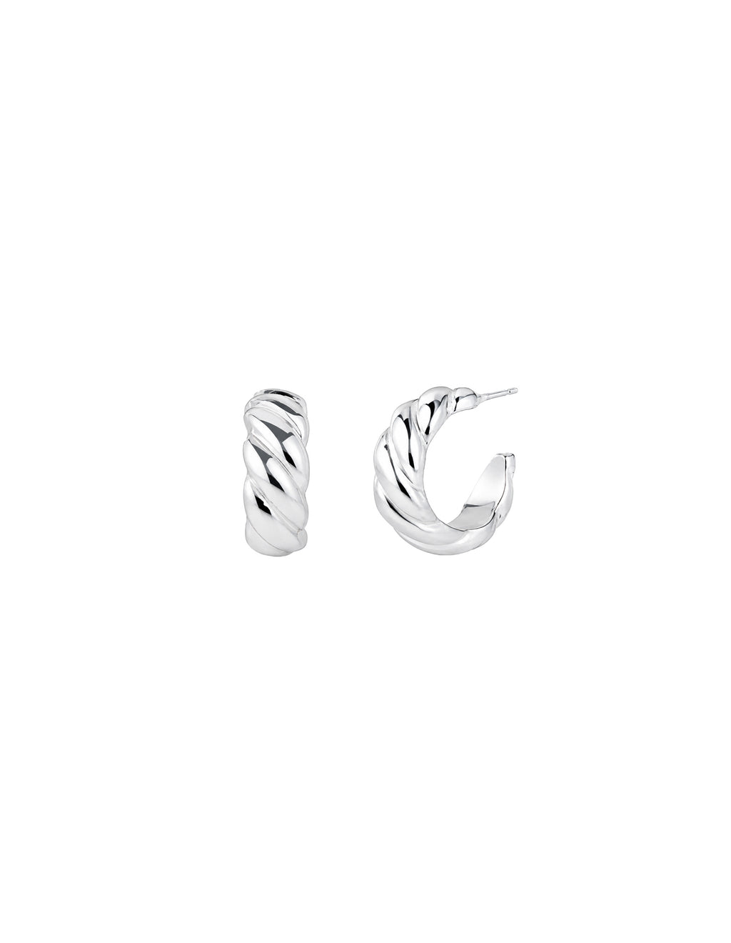 Flat Twist Sterling Silver Plated Earrings