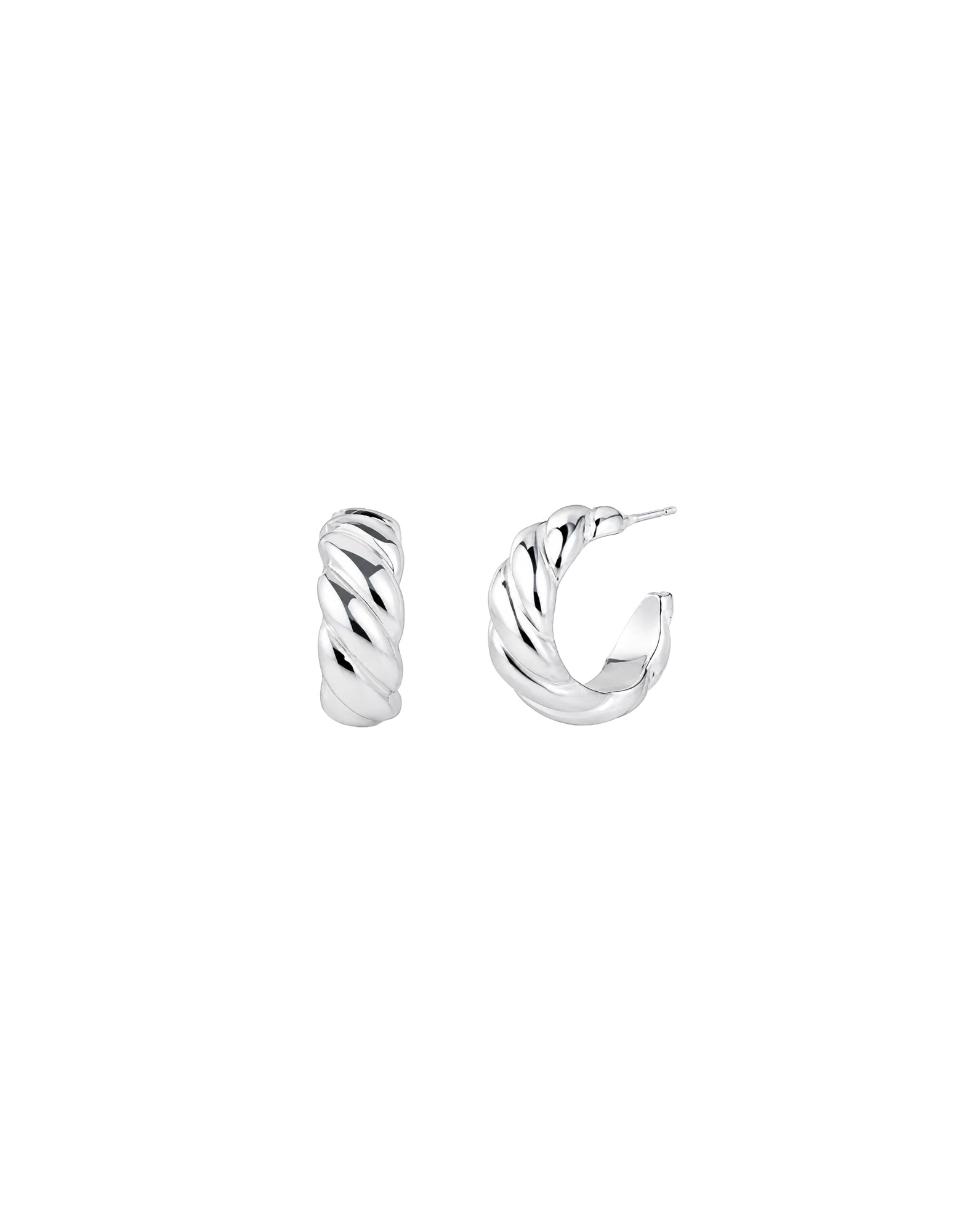 Flat Twist Sterling Silver Plated Earrings
