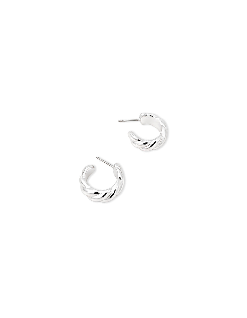 Flat Twist Sterling Silver Plated Earrings