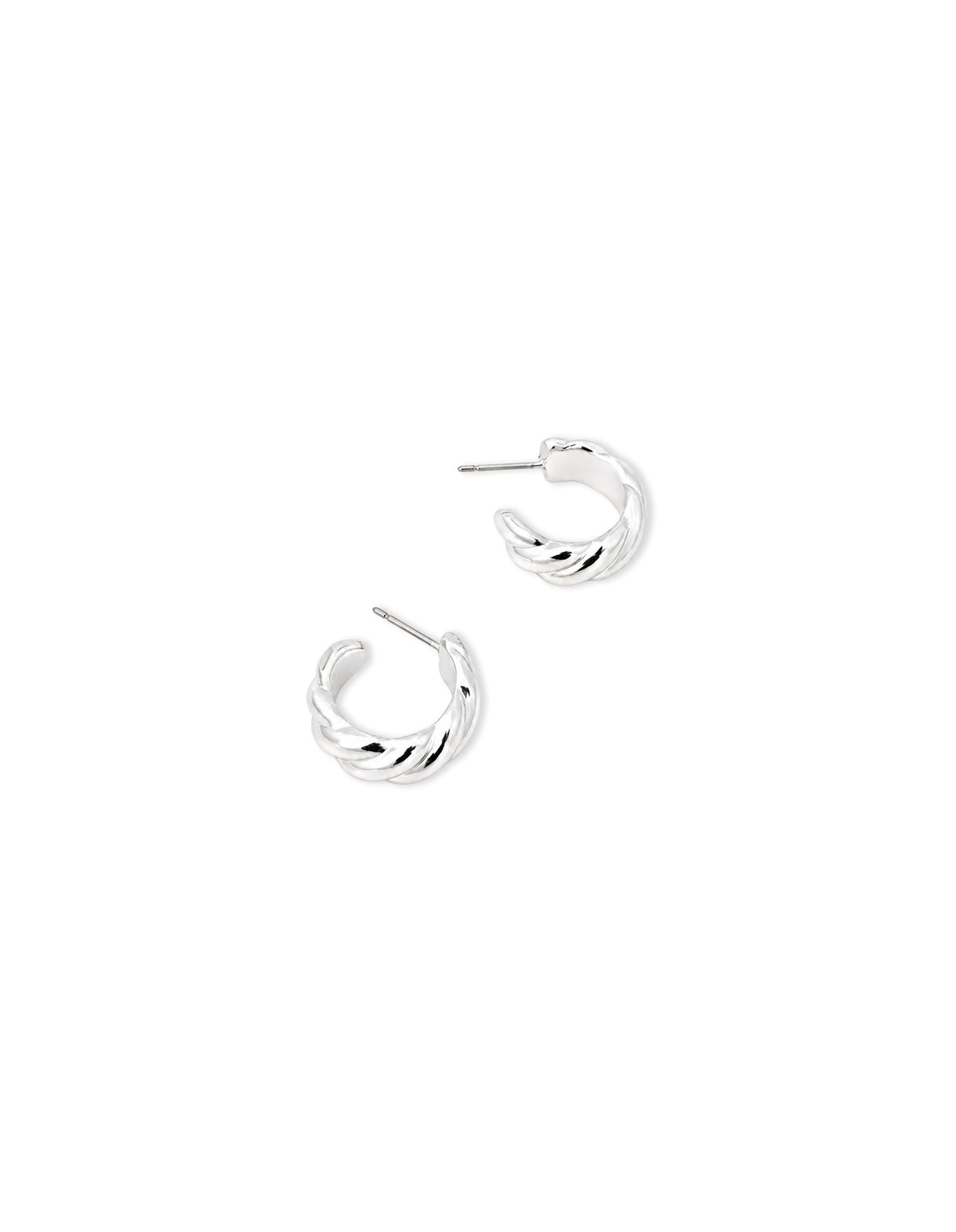 Flat Twist Sterling Silver Plated Earrings