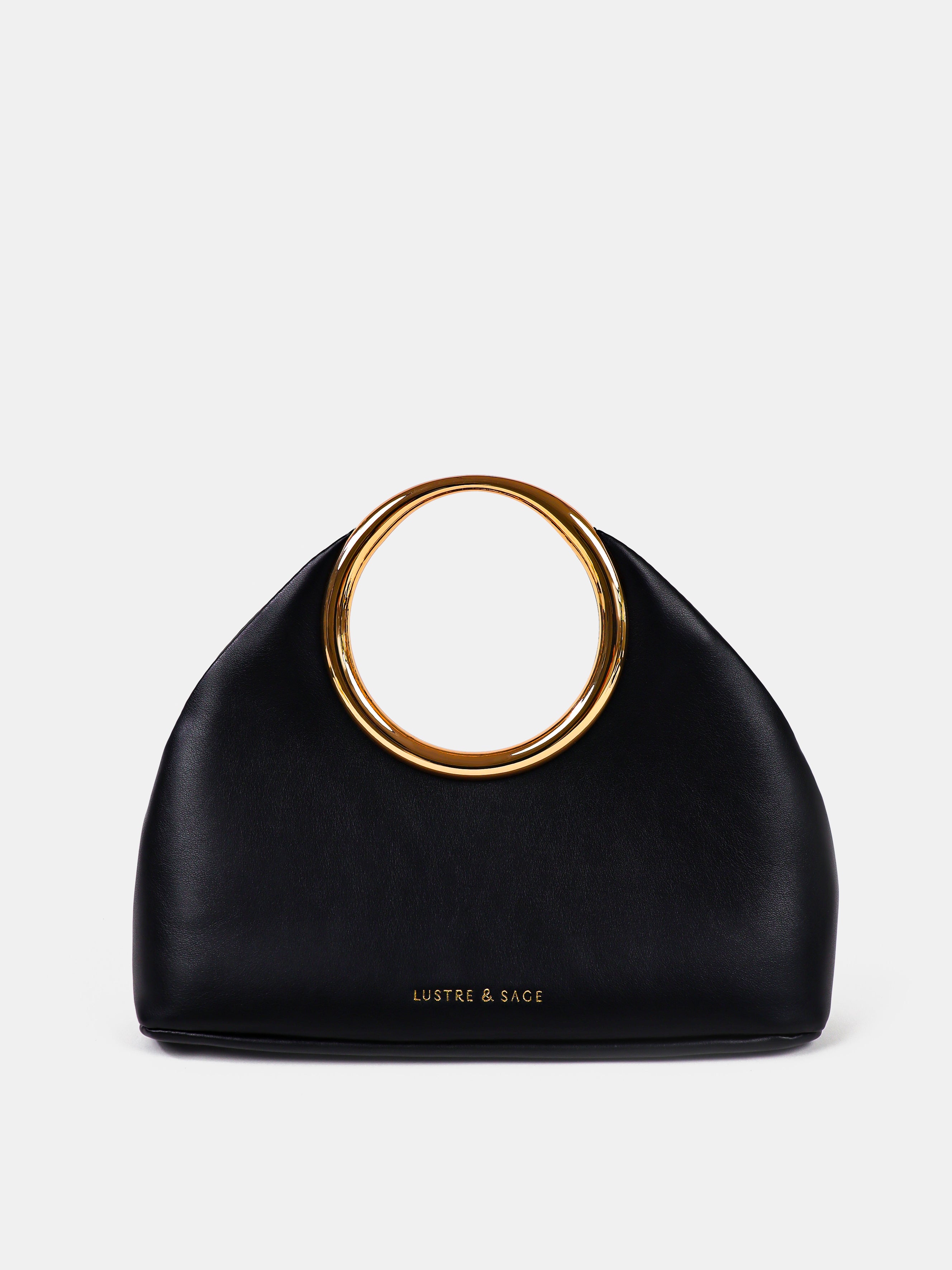 Hailey Statement Handle Bag - Black
