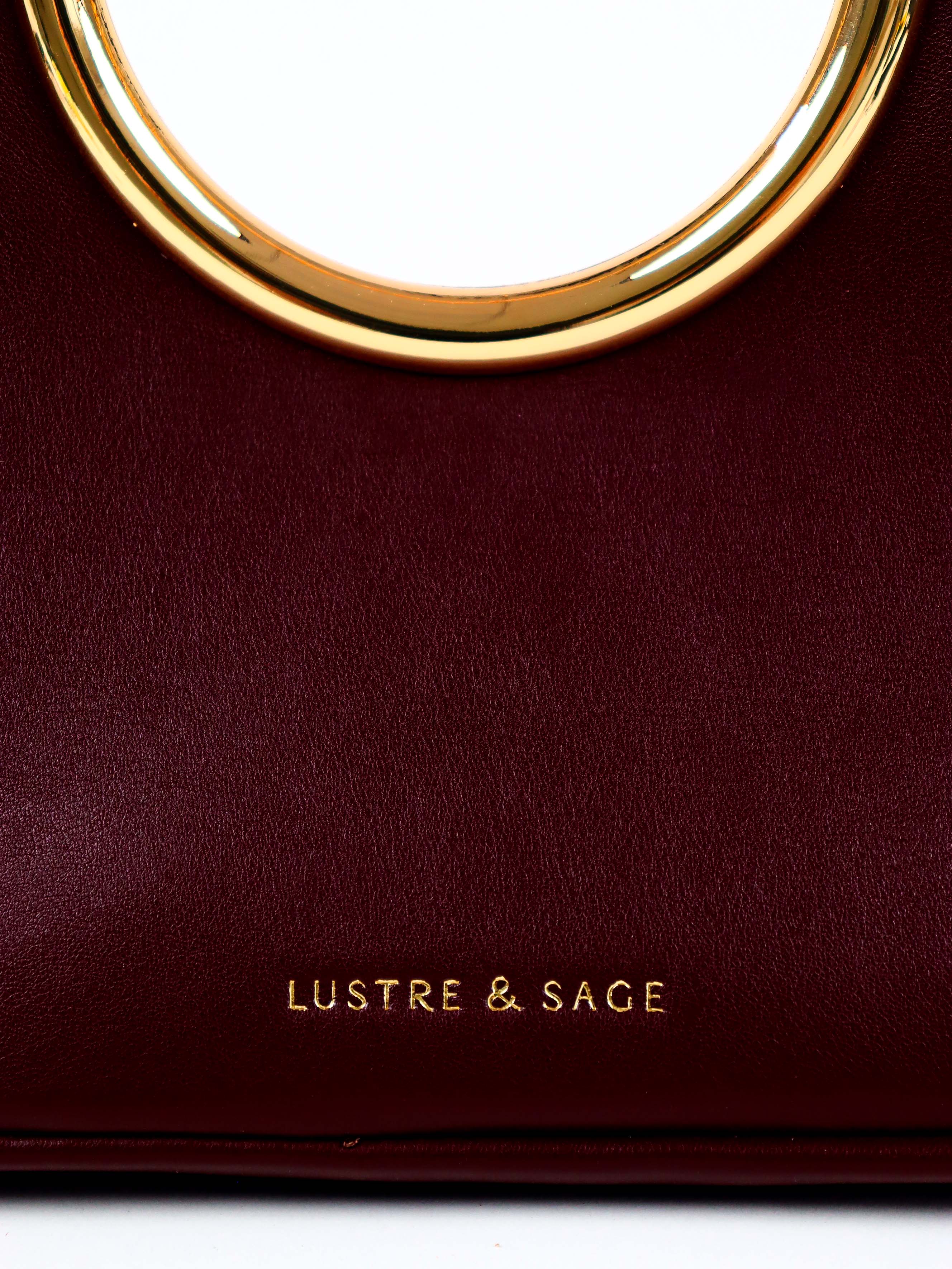 Hailey Statement Handle Bag - Burgundy