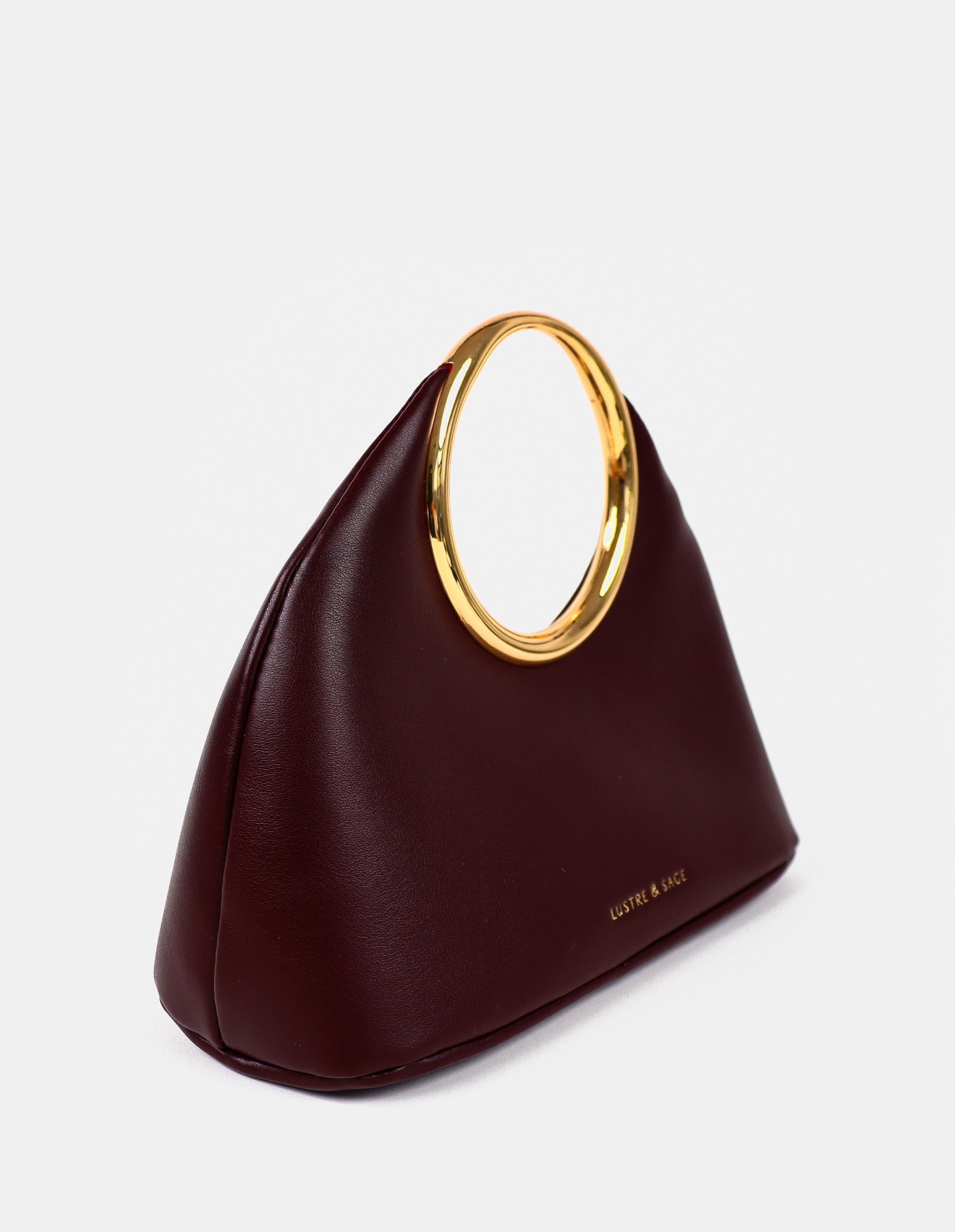 Hailey Statement Handle Bag - Burgundy
