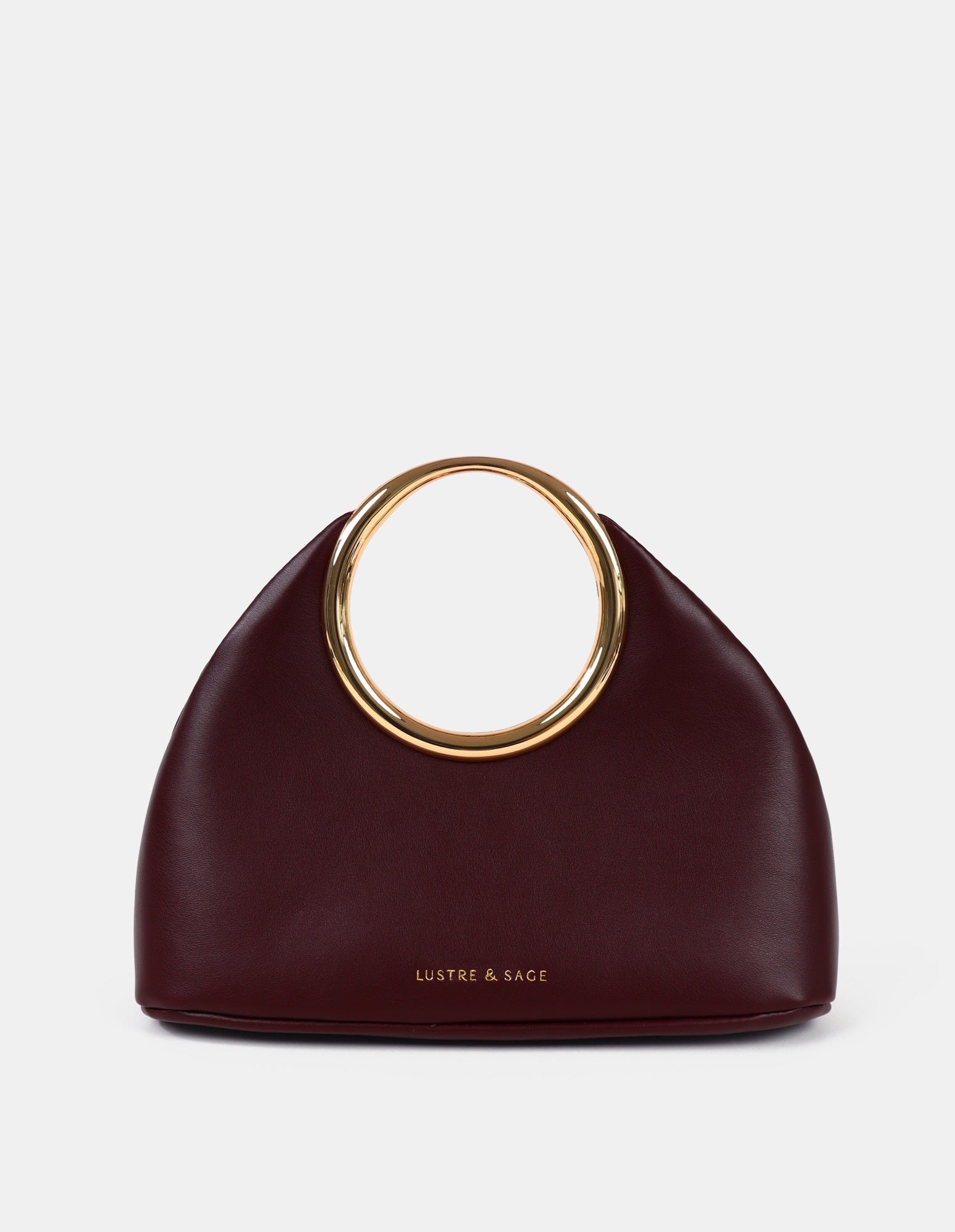 Hailey Statement Handle Bag - Burgundy