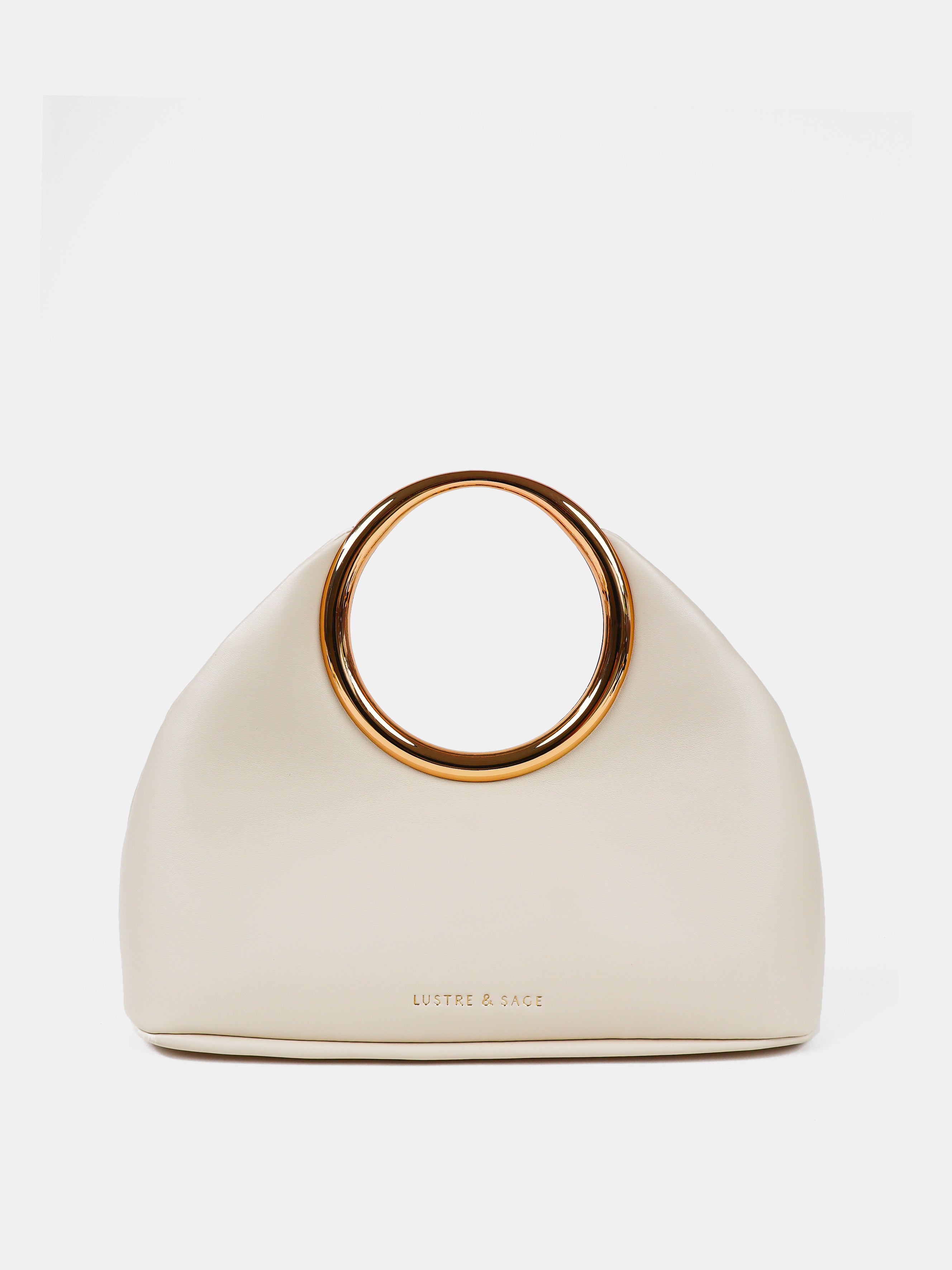 Hailey Statement Handle Bag - White