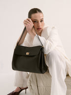 Isabeau Classic Shoulder Bag - Black