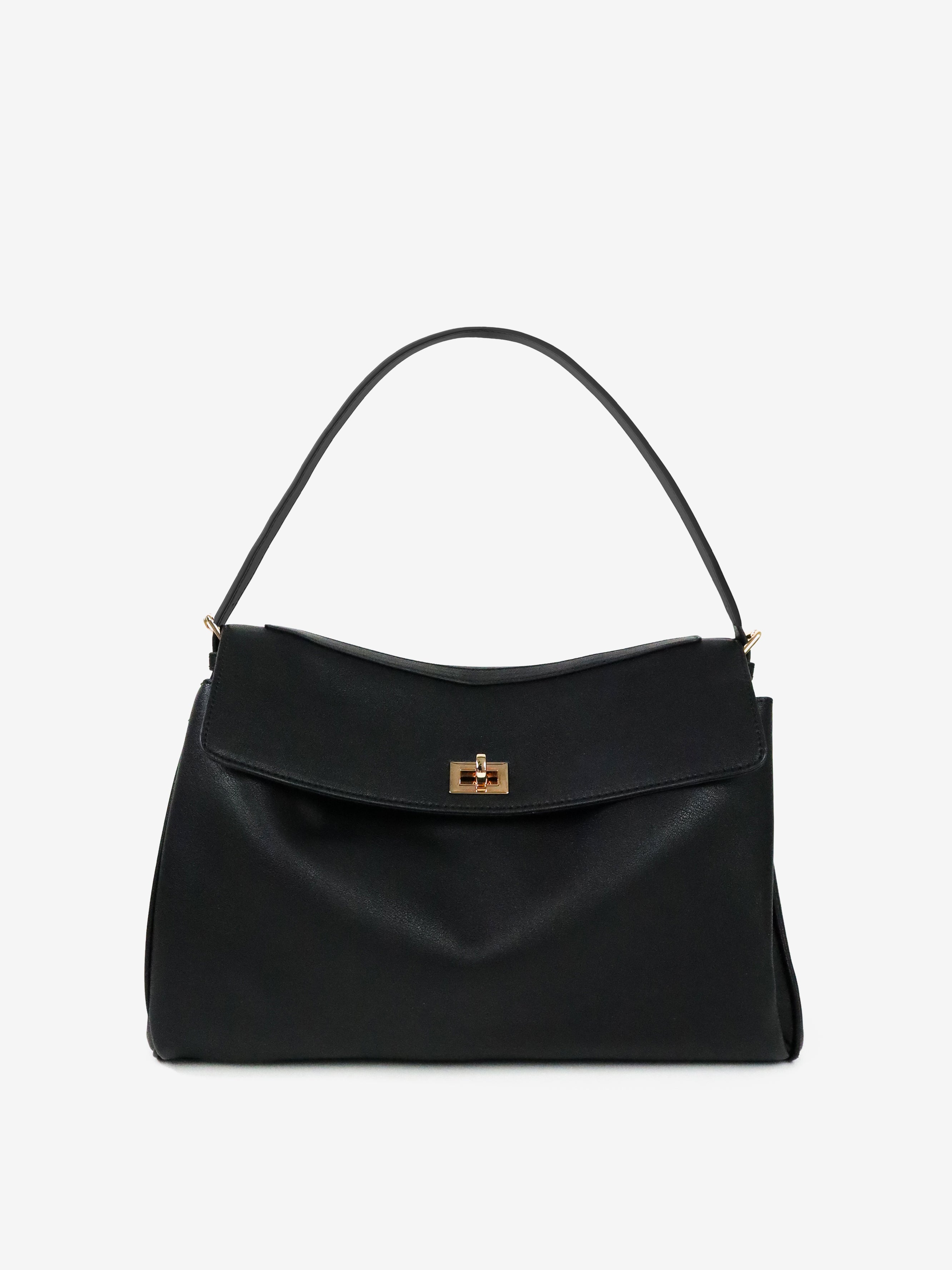 Isabeau Classic Shoulder Bag - Black