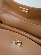Isabeau Classic Shoulder Bag - Tan