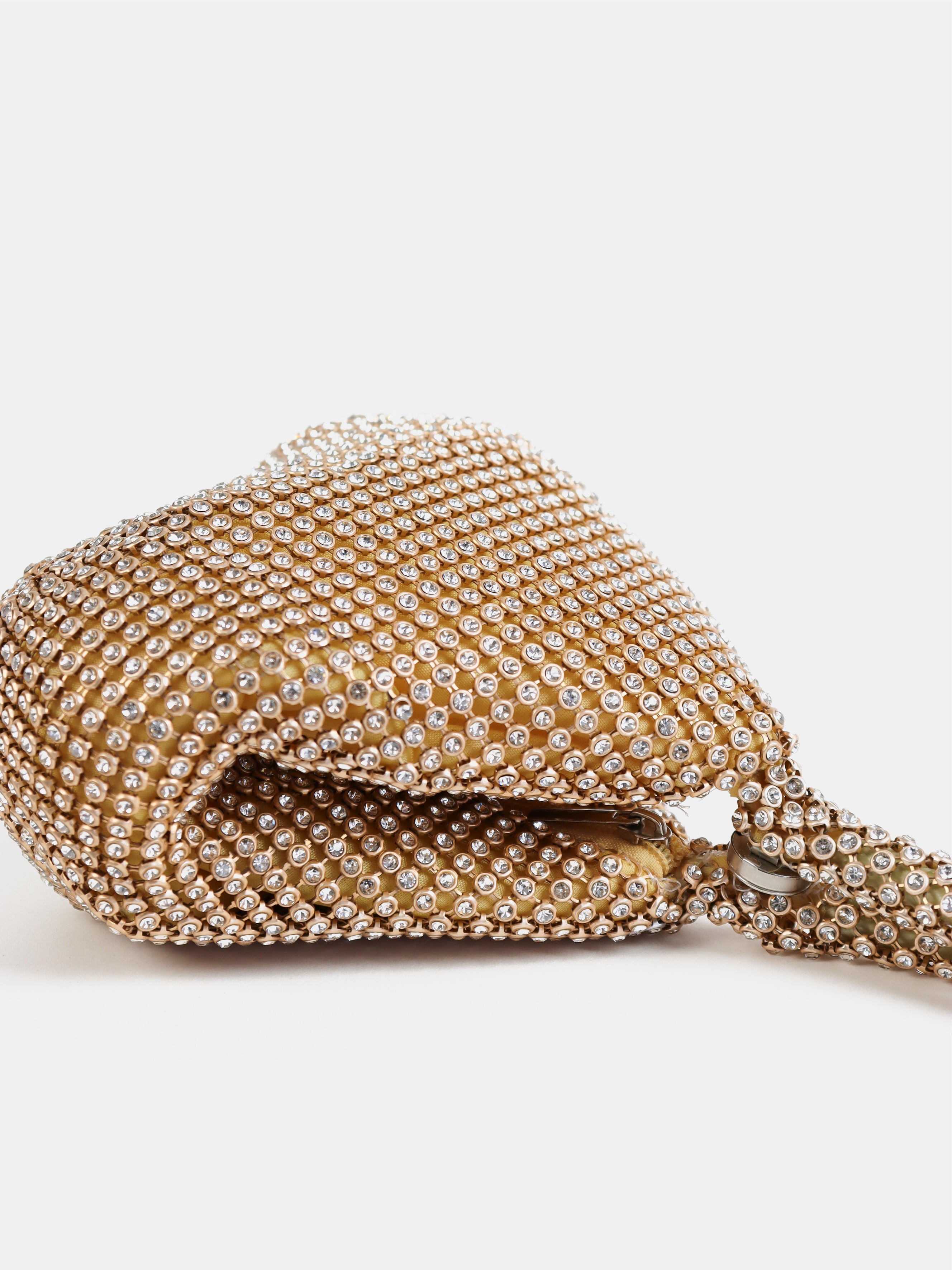 Jada Diamanté Wristlet Bag - Gold