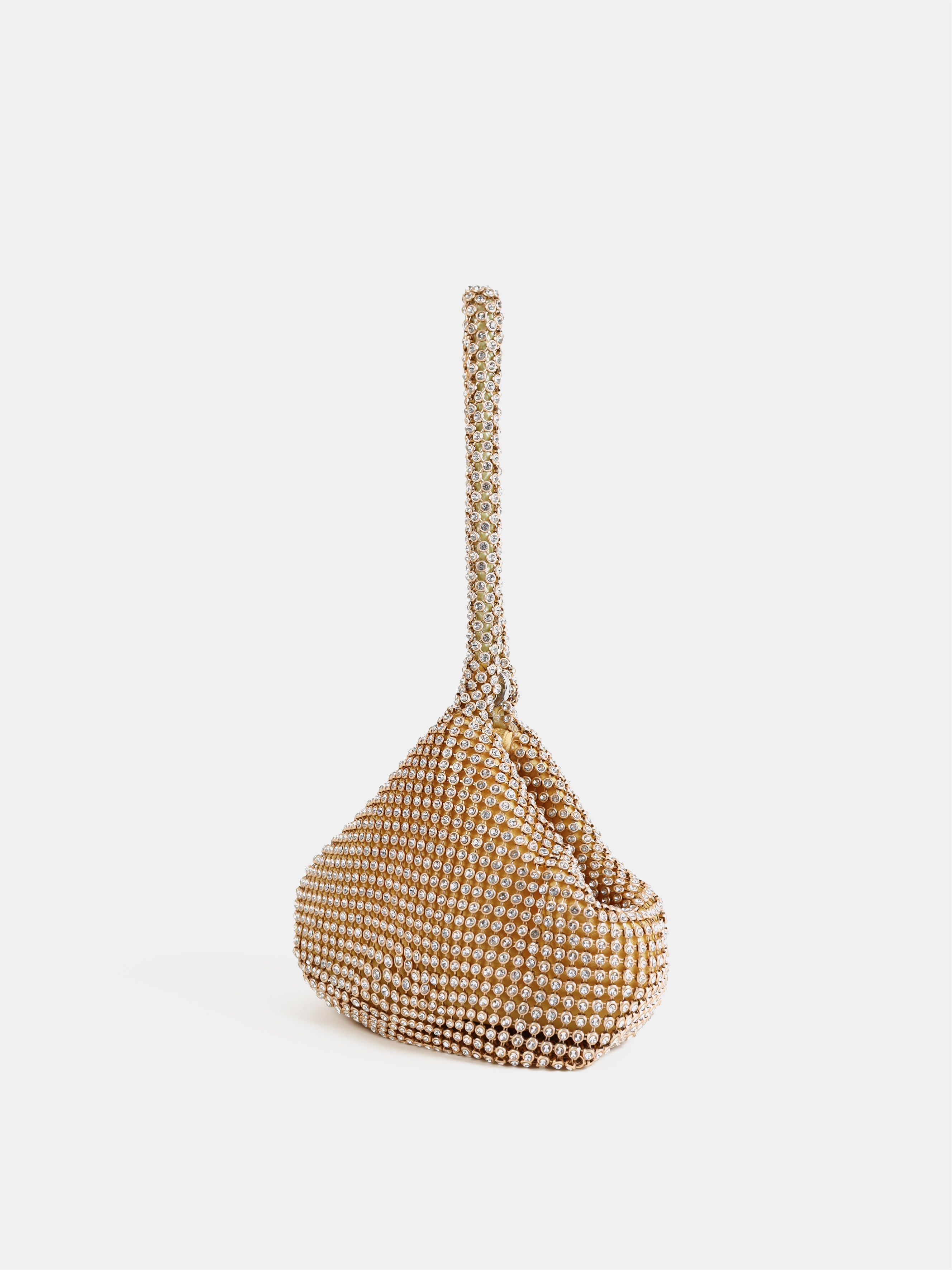 Jada Diamanté Wristlet Bag - Gold