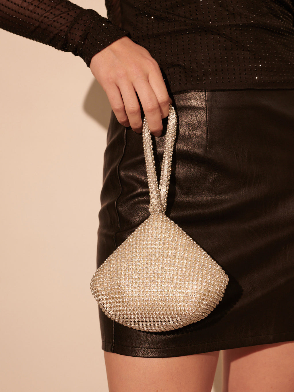 Jada Diamanté Wristlet Bag - Silver