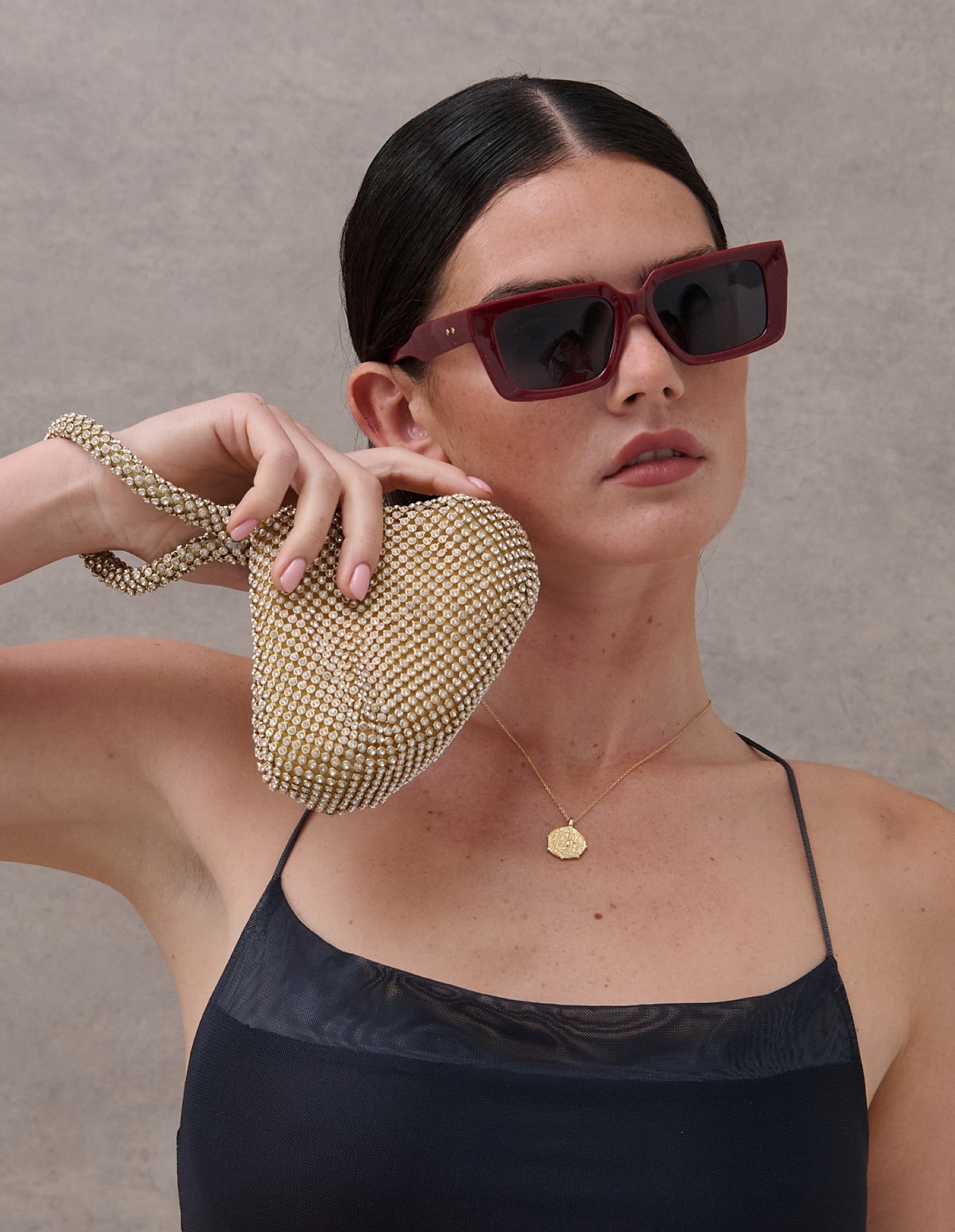 Jada Diamanté Wristlet Bag - Gold