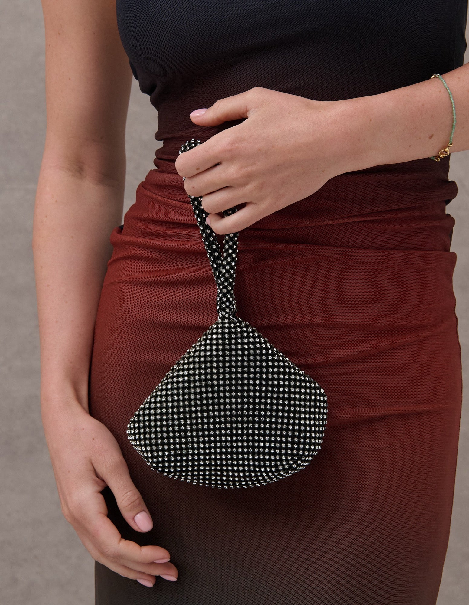 Jada Diamanté Wristlet Bag - Black