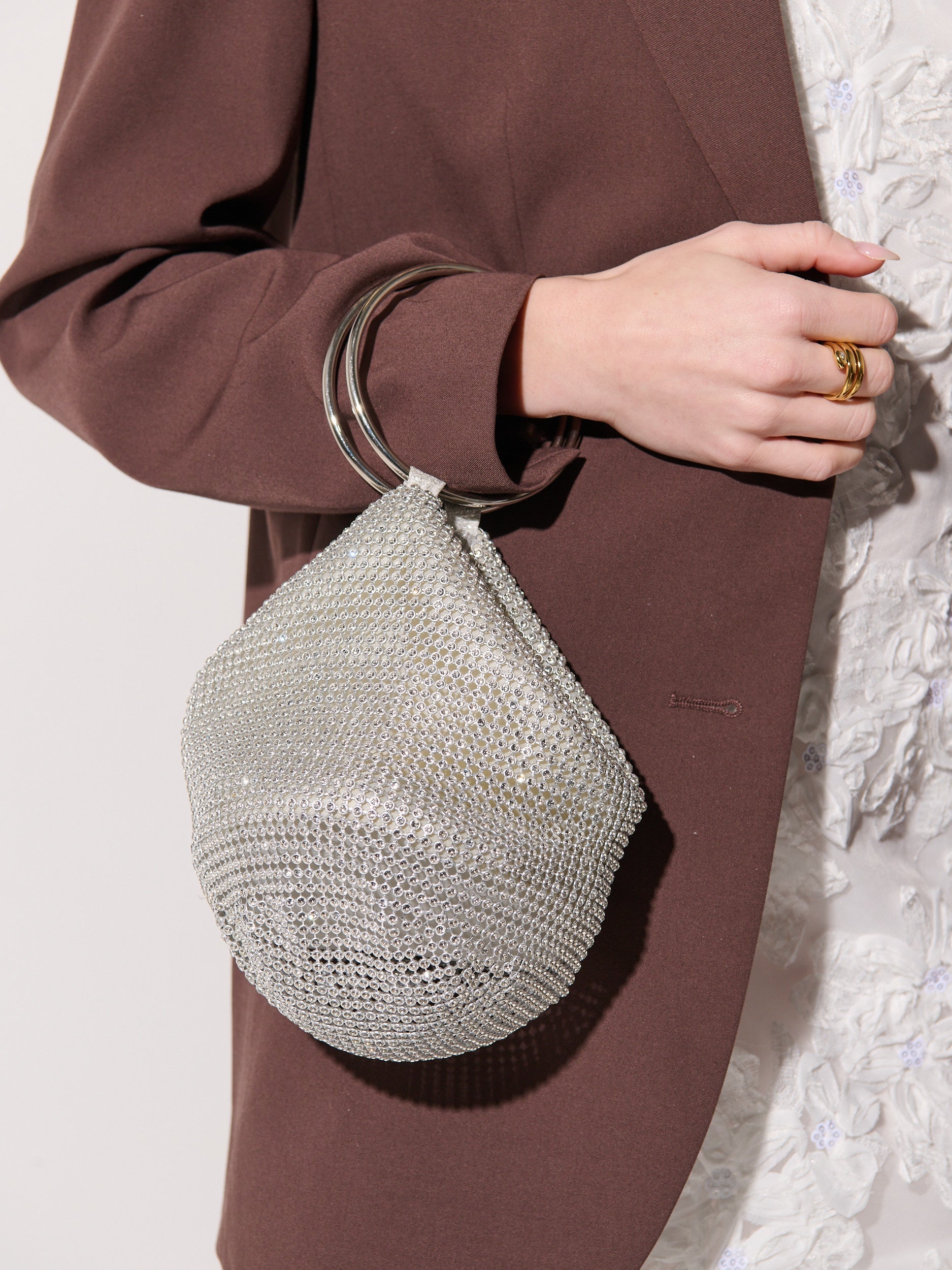 Jada Glomesh Evening Bag - Silver