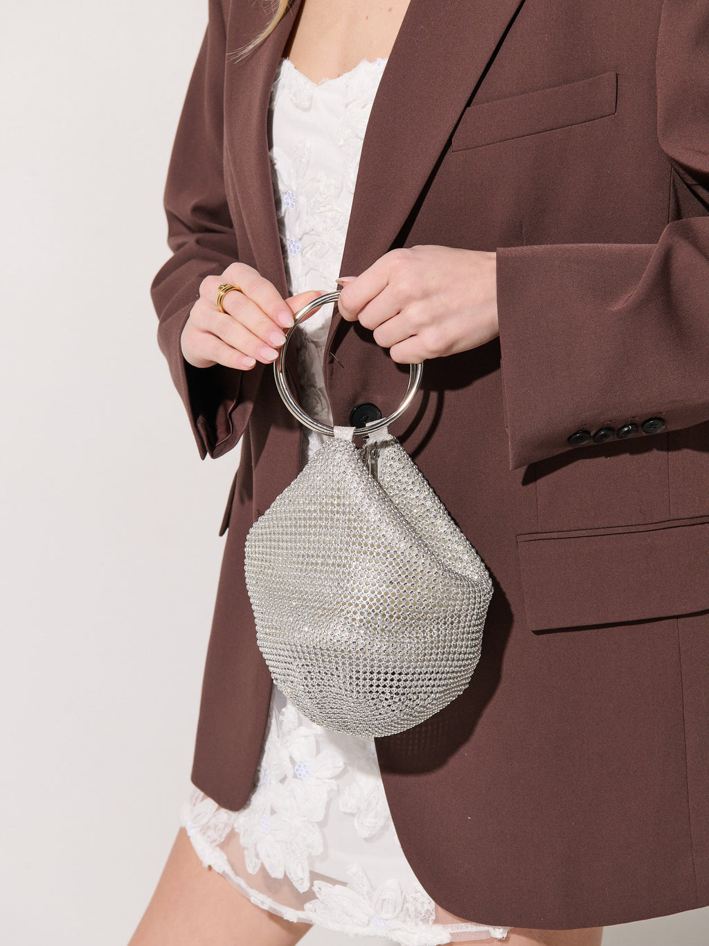 Jada Glomesh Evening Bag - Silver
