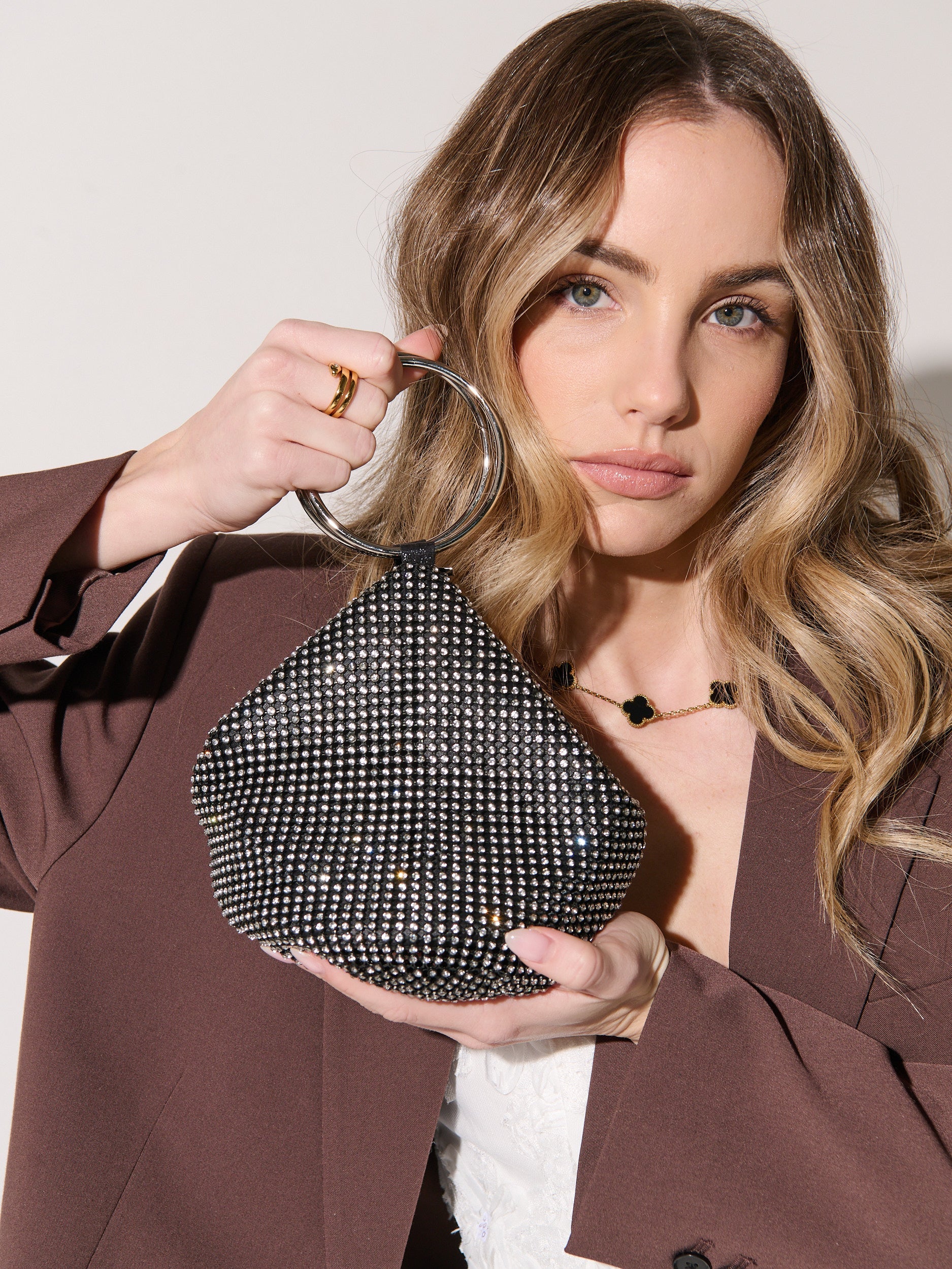 Jada Glomesh Evening Bag - Black