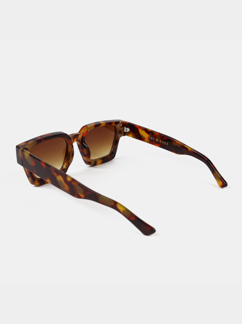 Jury Rectangular Sunglasses - Dark Tortoise Shell