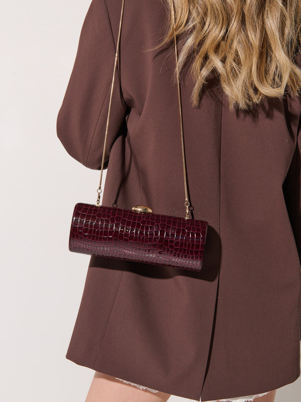 Karina Evening Clutch Bag - Burgundy