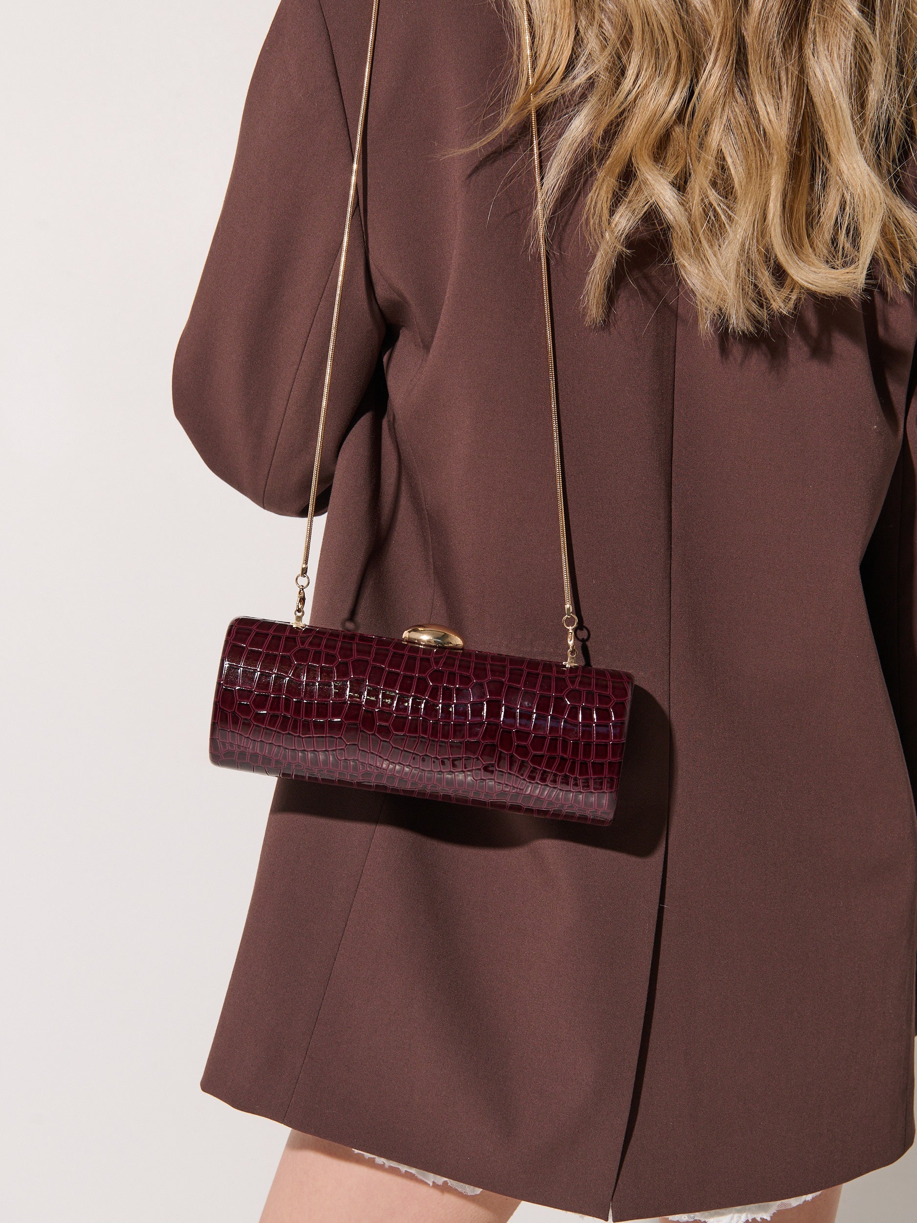 Karina Evening Clutch Bag - Burgundy