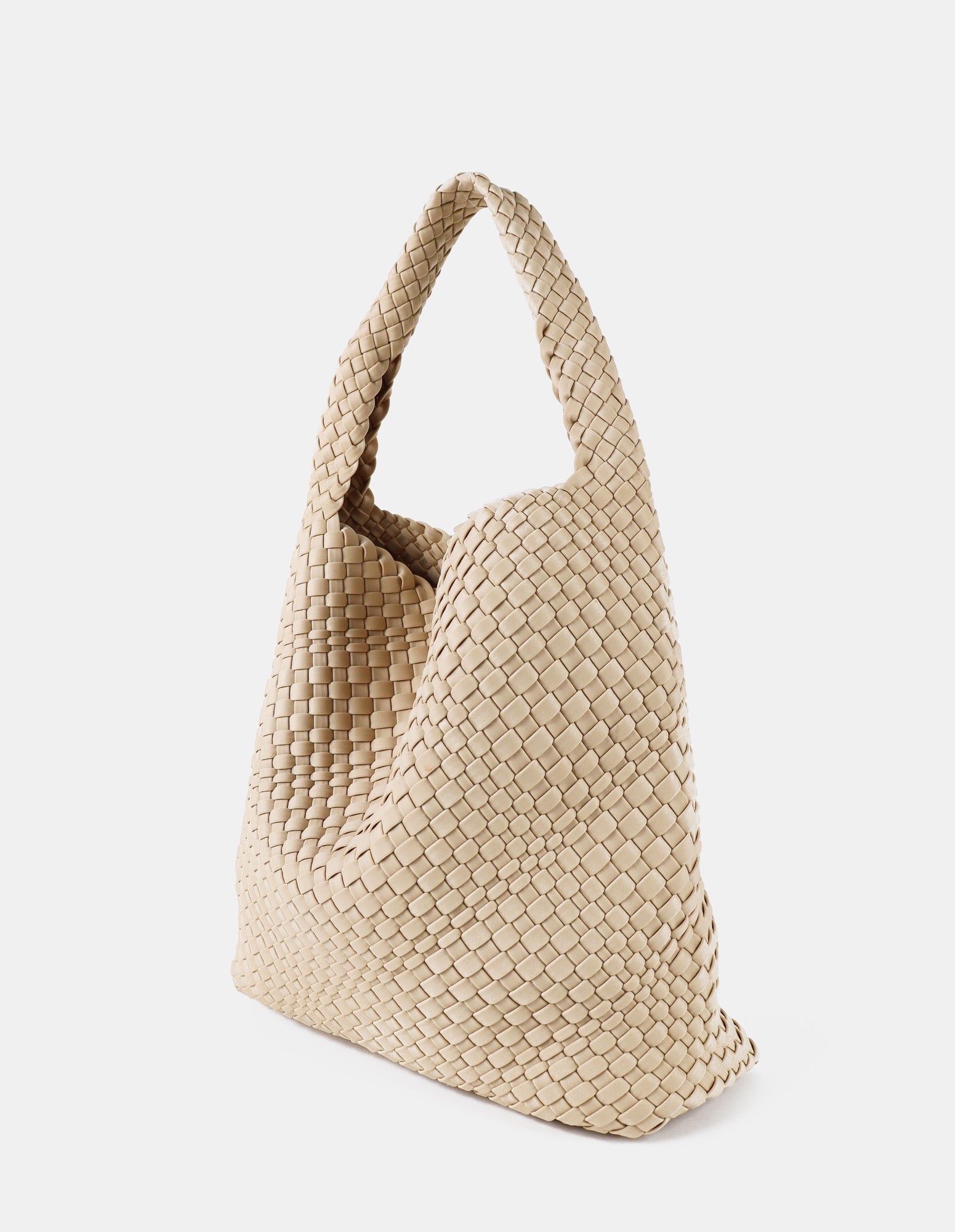 Layla Woven Shoulder Bag - Beige