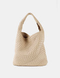 Layla Woven Shoulder Bag - Beige