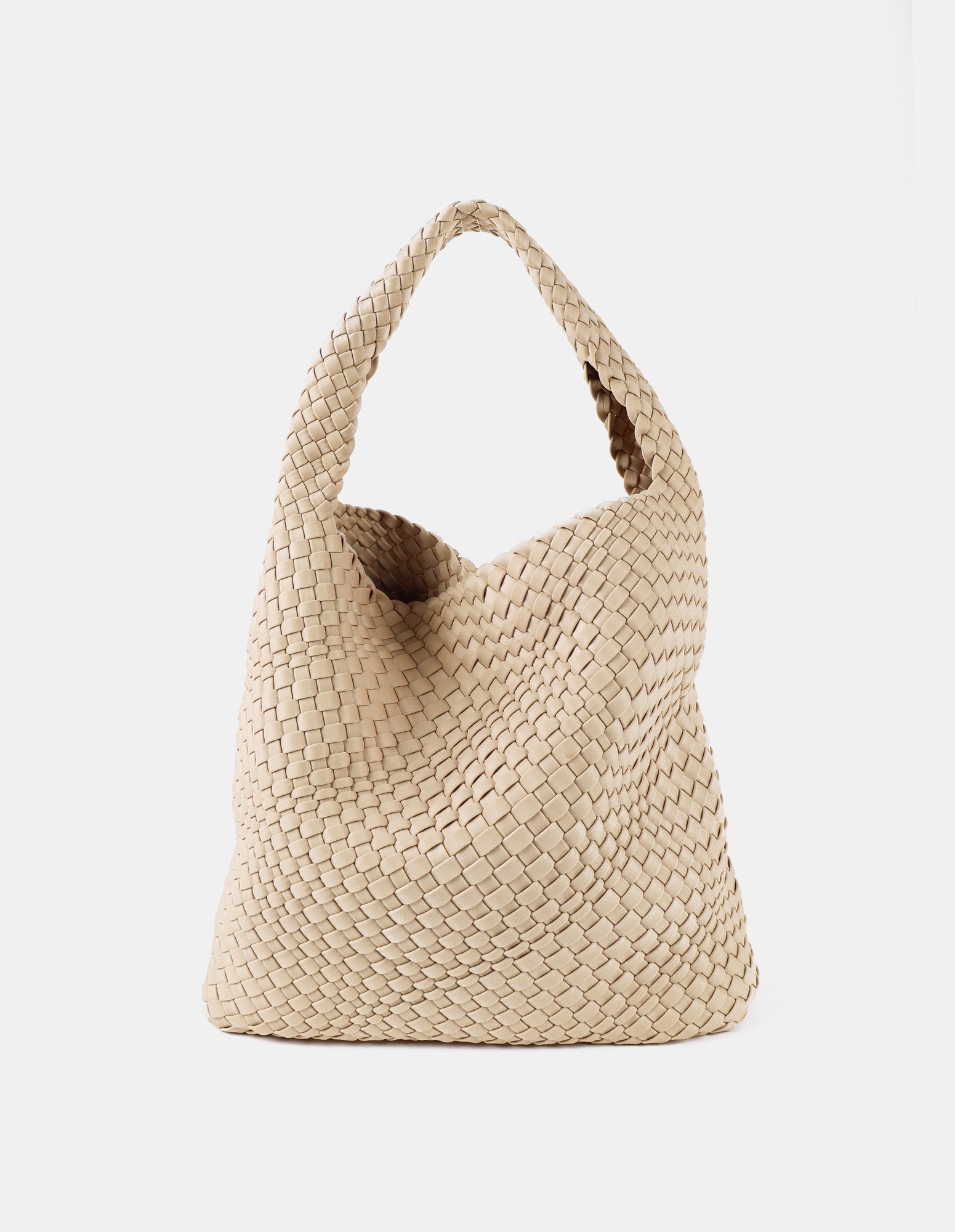 Layla Woven Shoulder Bag - Beige