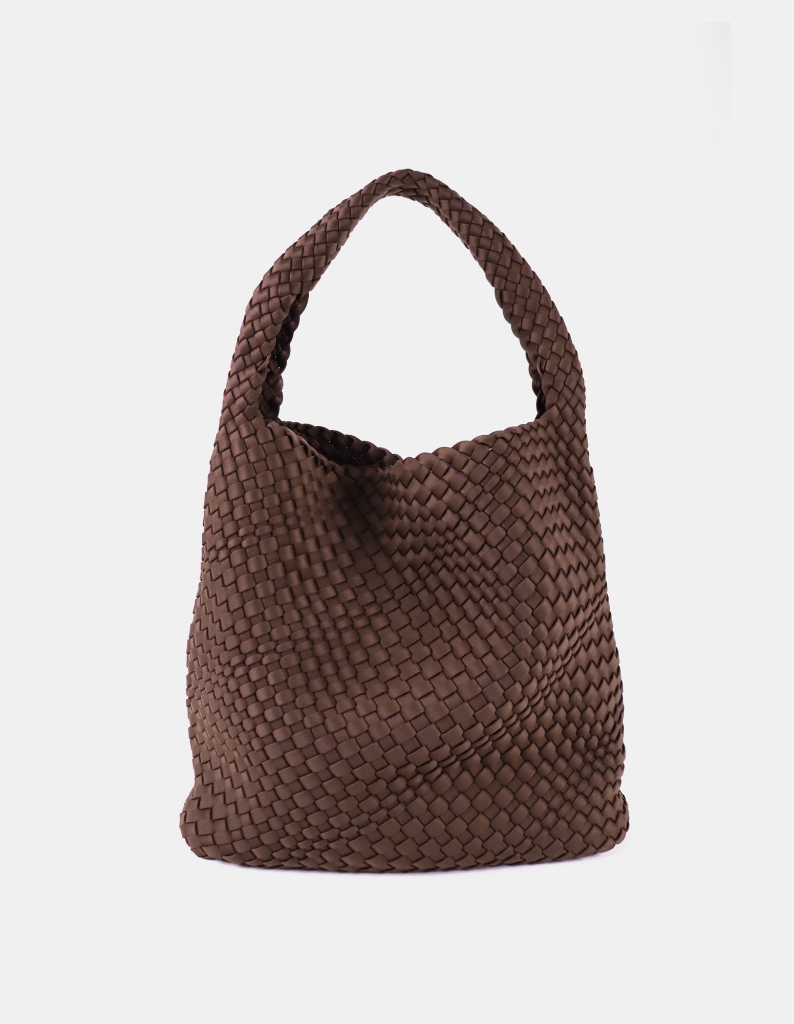 Layla Woven Shoulder Bag - Brown